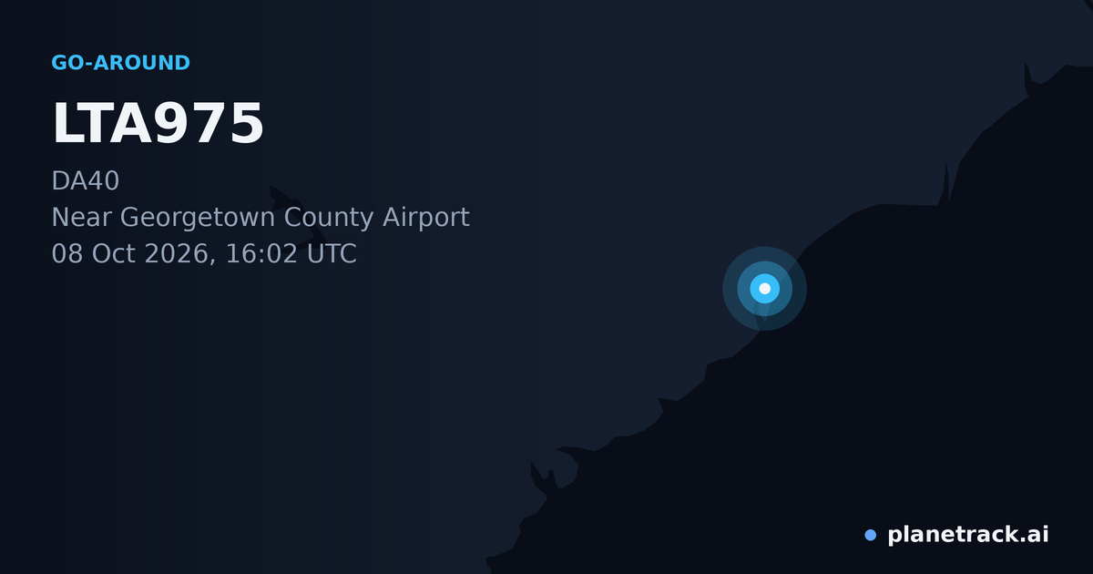 Map of where LTA975's go-around happened