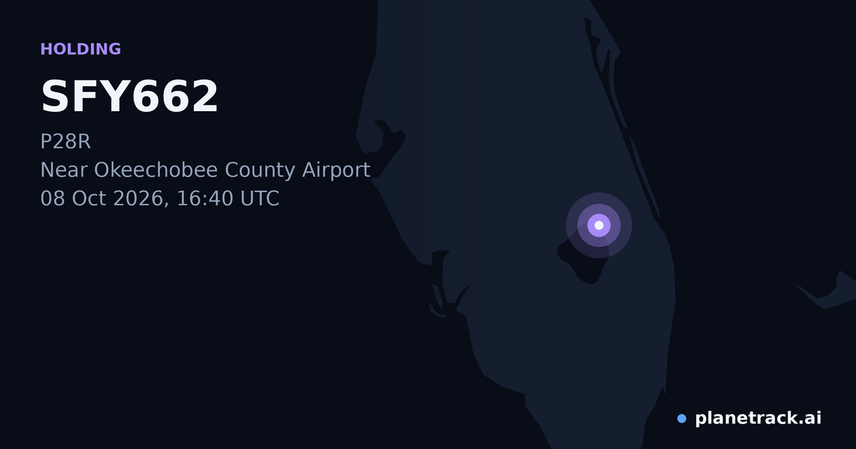 Map of where SFY662's holding pattern happened