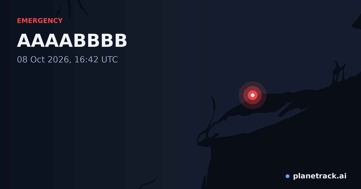Map of where AAAABBBB's emergency: squawk 7700 happened