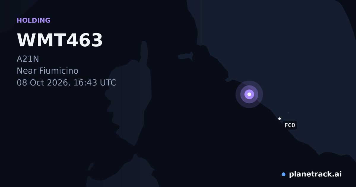 Map of where WMT463's holding pattern happened