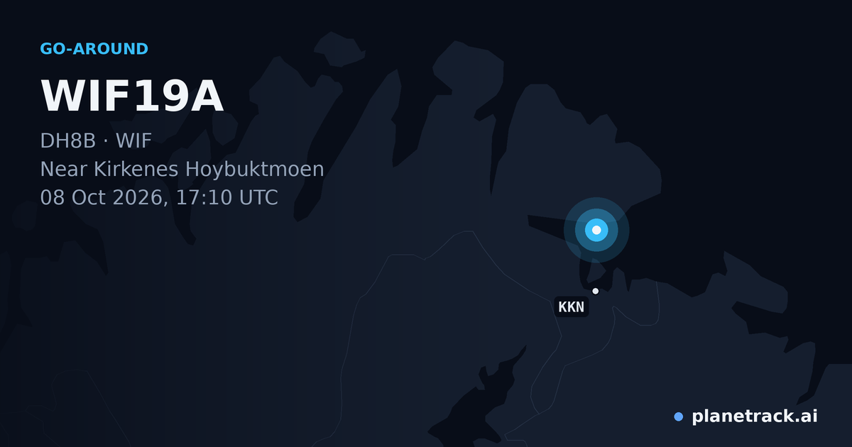 Map of where WIF19A's go-around happened