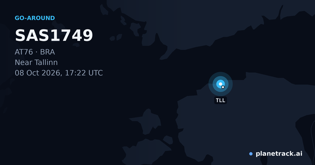 Map of where SAS1749's go-around happened