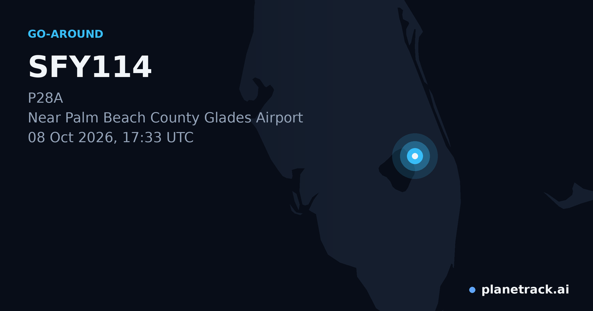 Map of where SFY114's go-around happened