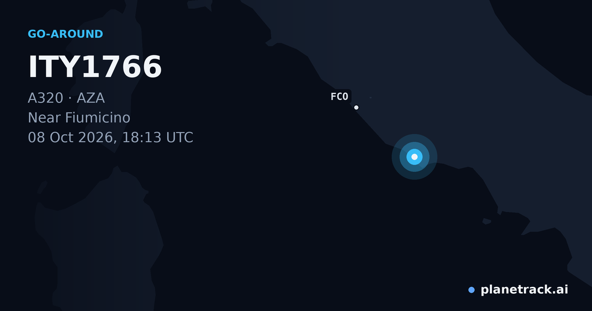 Map of where ITY1766's go-around happened