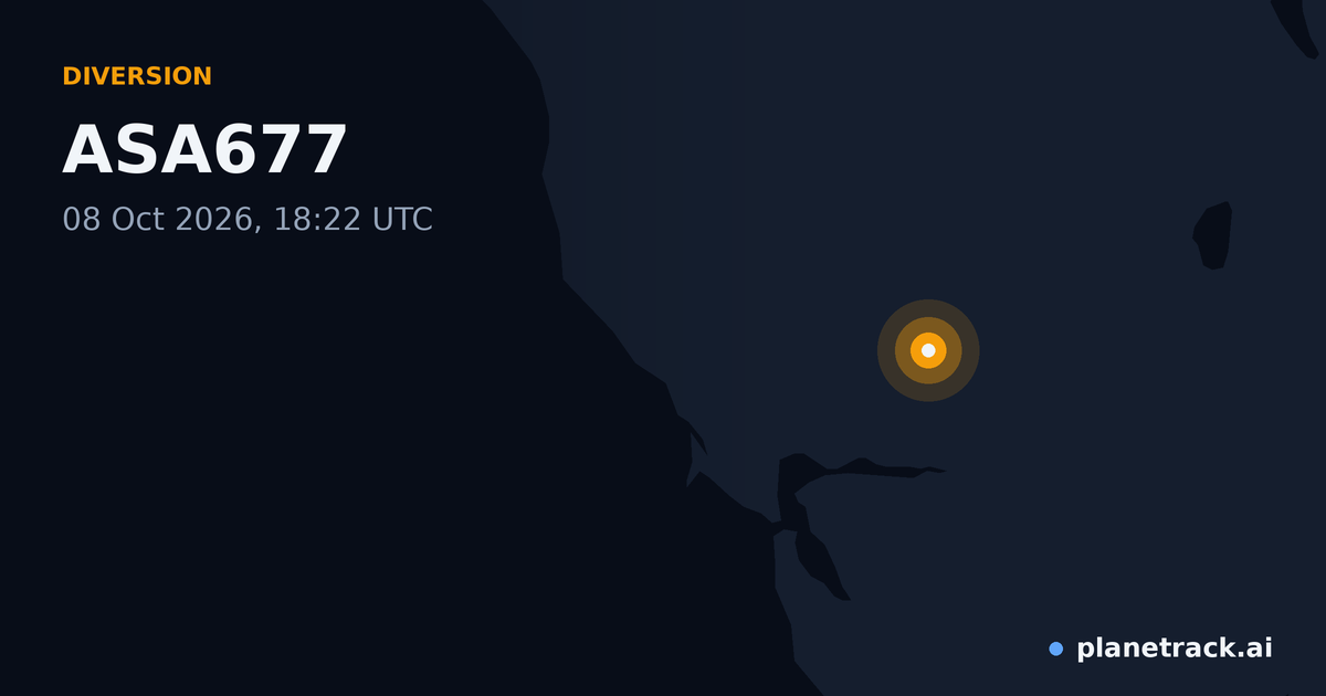 Map of where ASA677's diversion happened