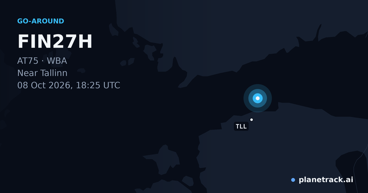 Map of where FIN27H's go-around happened