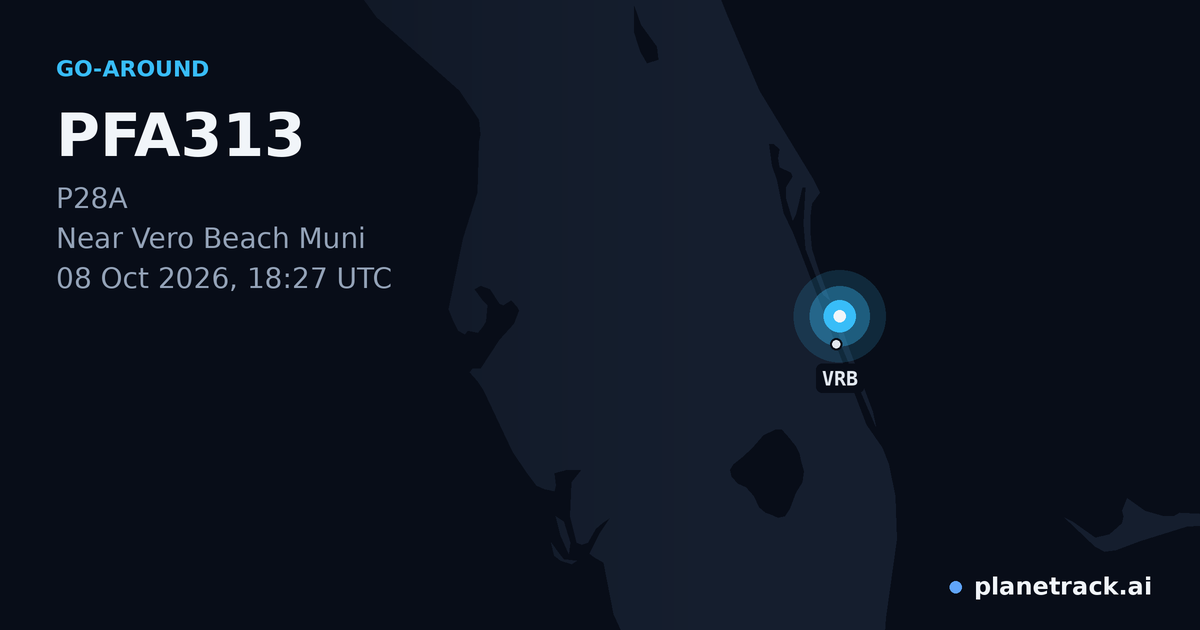 Map of where PFA313's go-around happened