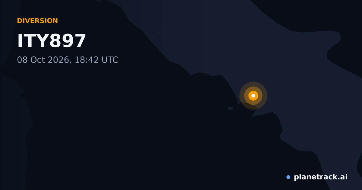 Map of where ITY897's diversion happened