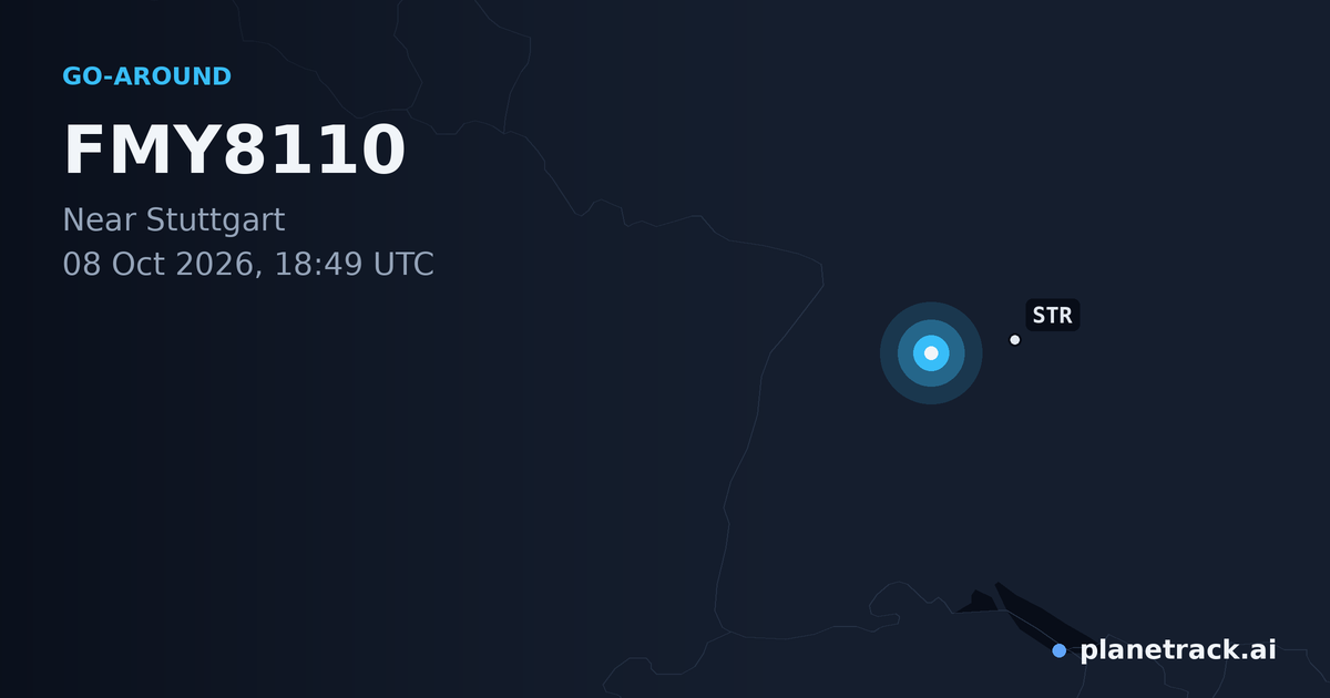 Map of where FMY8110's go-around happened