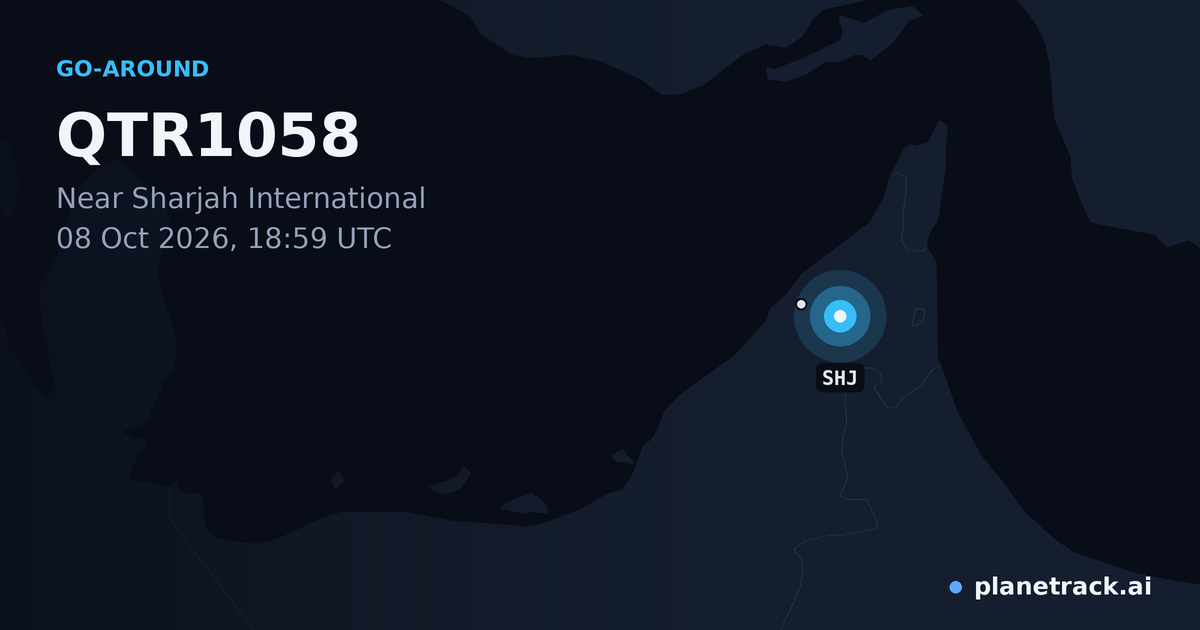 Map of where QTR1058's go-around happened