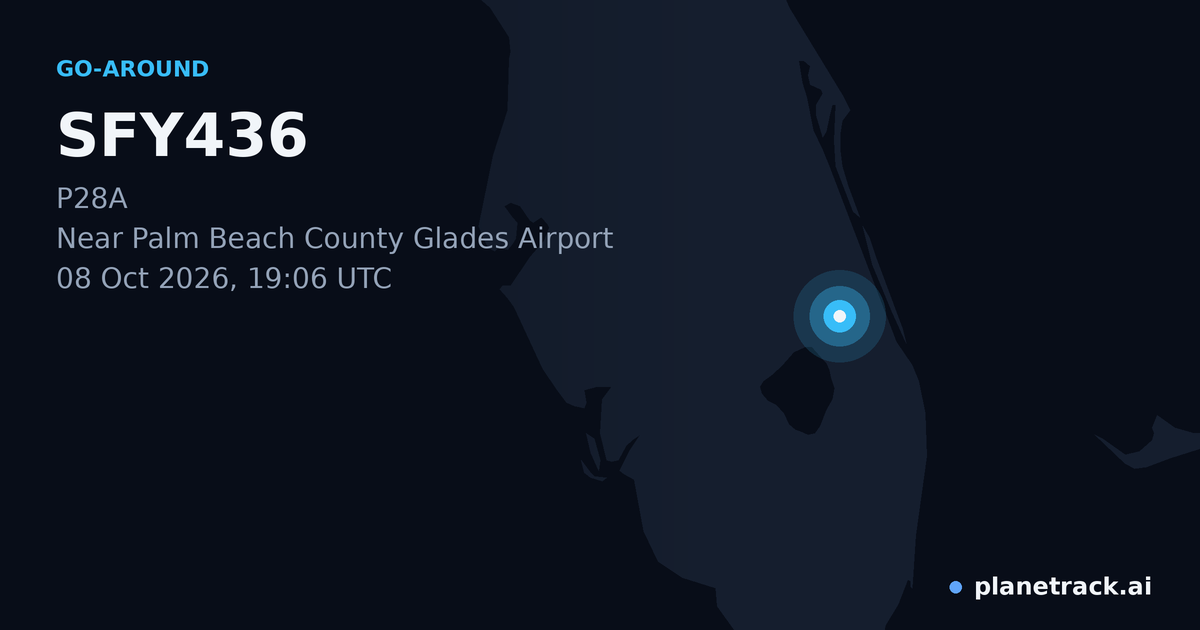 Map of where SFY436's go-around happened