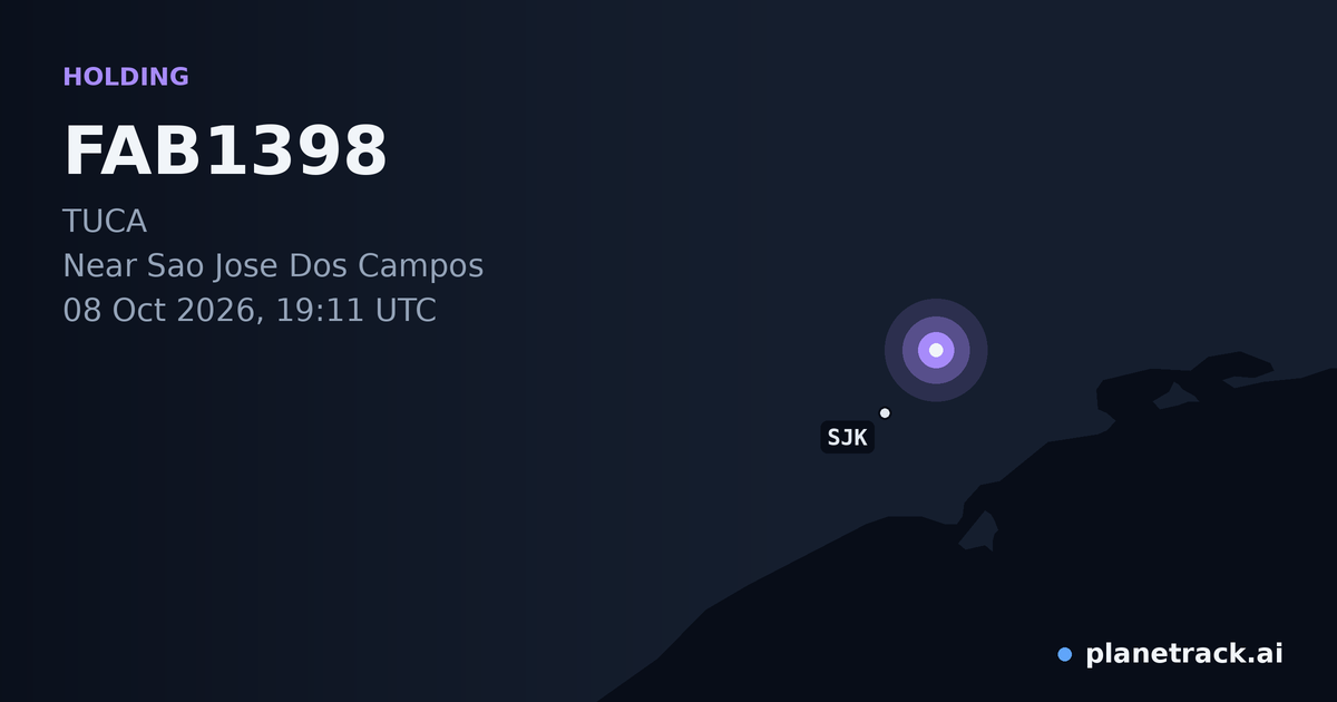 Map of where FAB1398's holding pattern happened