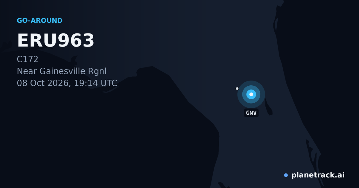 Map of where ERU963's go-around happened
