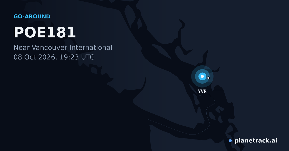 Map of where POE181's go-around happened