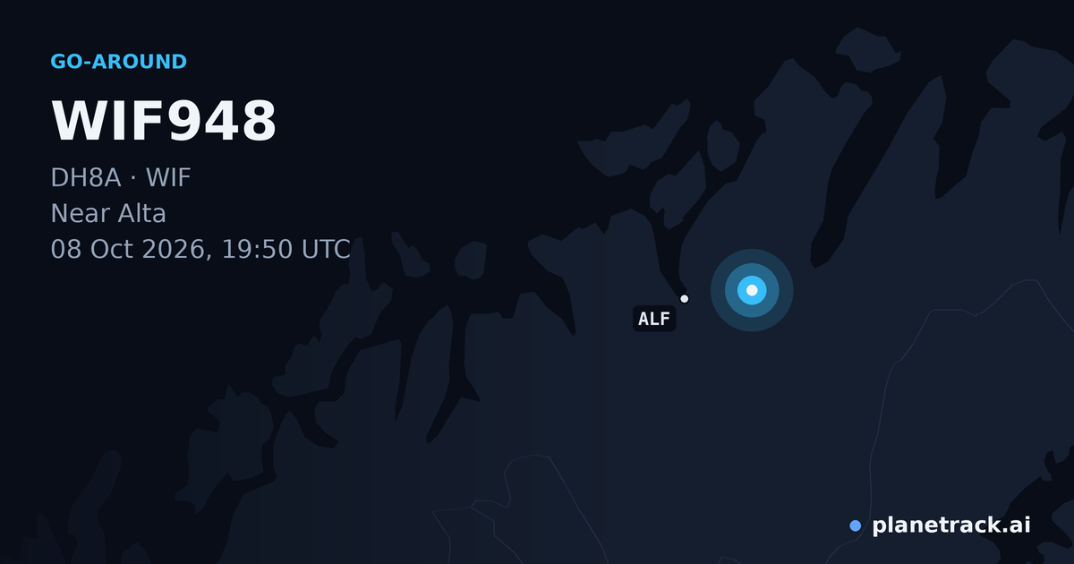 Map of where WIF948's go-around happened