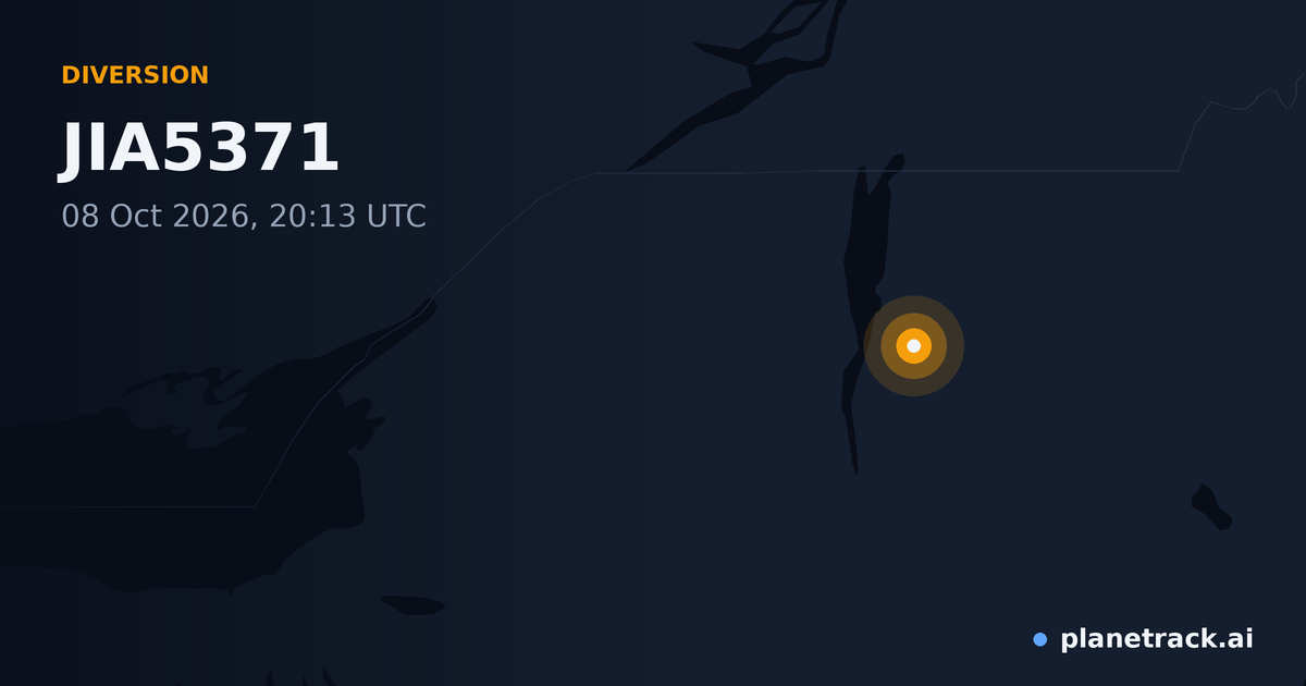 Map of where JIA5371's diversion happened