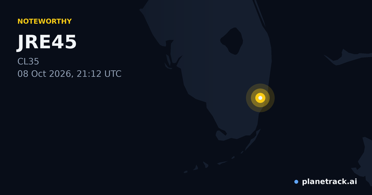 Map of where JRE45's special aircraft happened