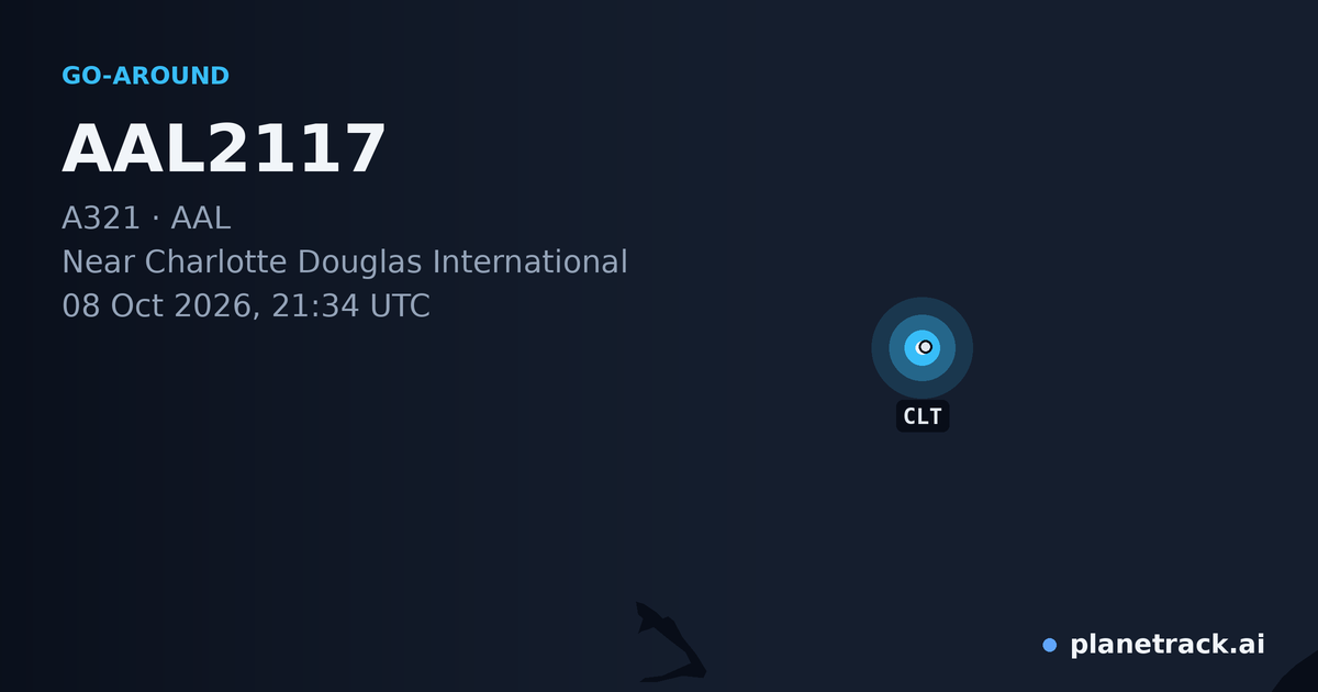Map of where AAL2117's go-around happened