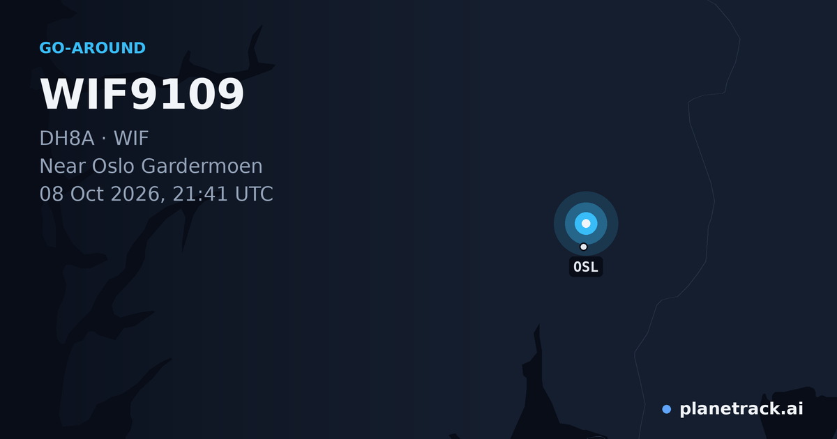 Map of where WIF9109's go-around happened