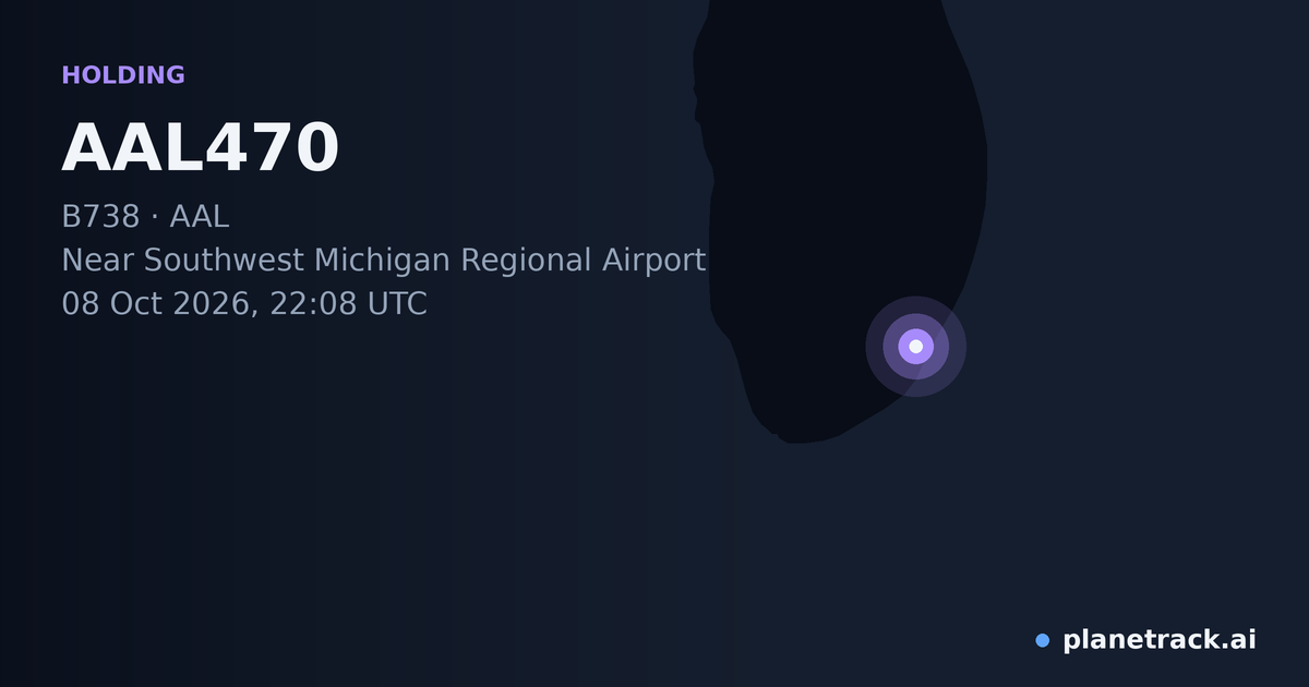 Map of where AAL470's holding pattern happened