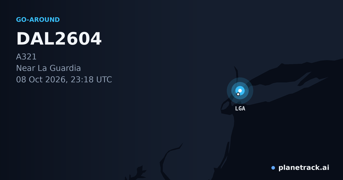 Map of where DAL2604's go-around happened