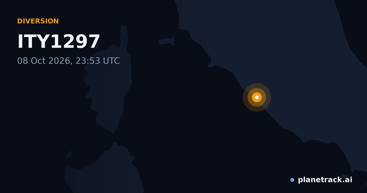 Map of where ITY1297's diversion happened