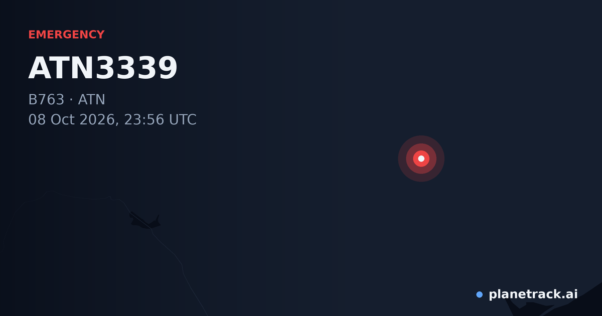 Map of where ATN3339's emergency: squawk 7700 happened