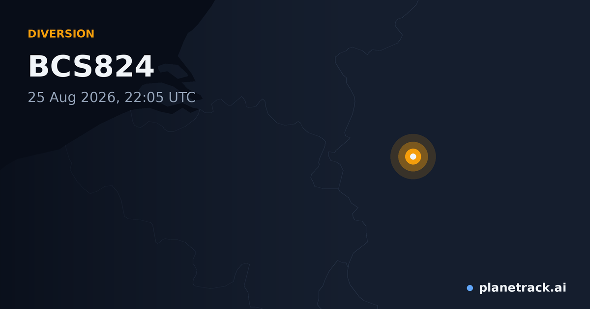 Map of where BCS824's diversion happened