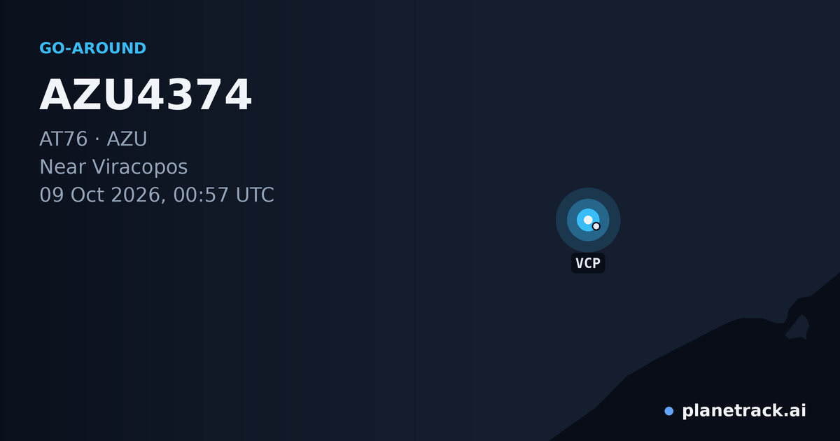 Map of where AZU4374's go-around happened