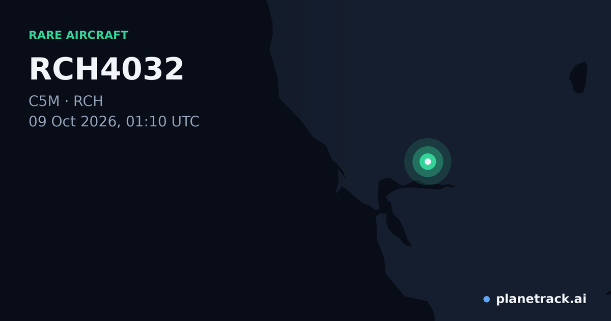 Map of where RCH4032's rare aircraft happened