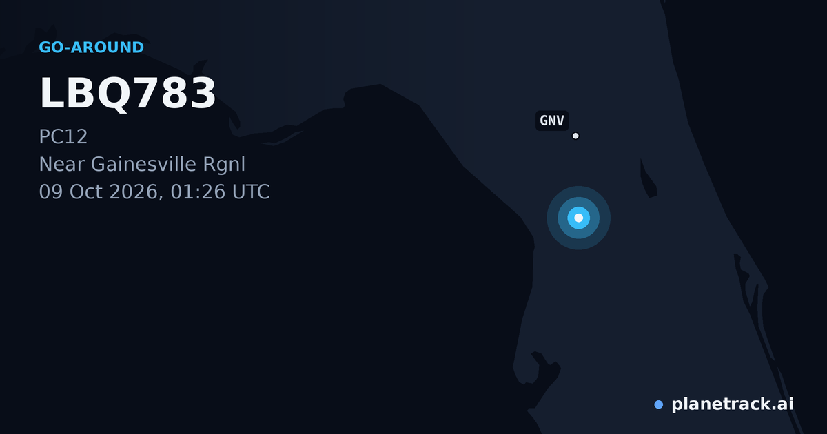 Map of where LBQ783's go-around happened