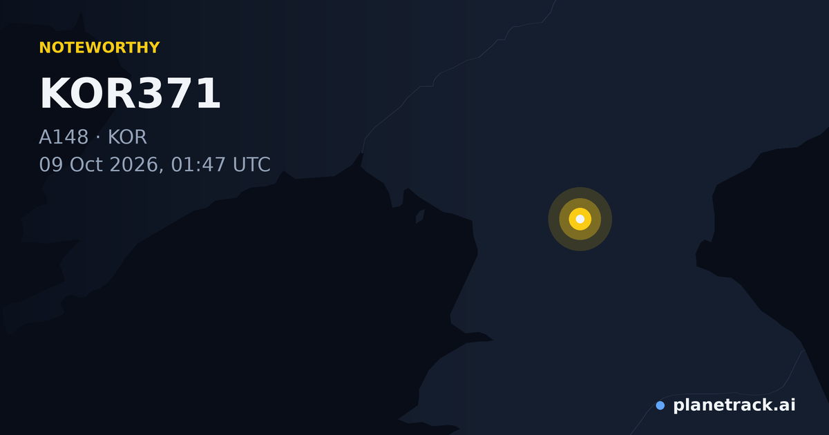 Map of where KOR371's special aircraft happened