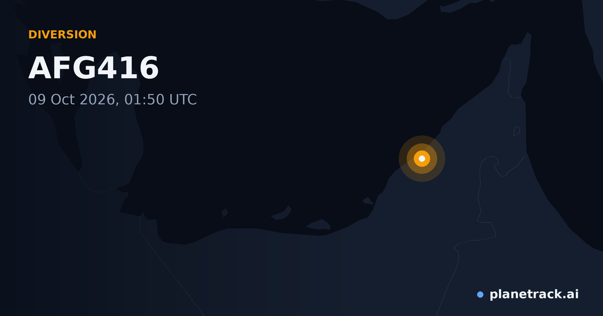 Map of where AFG416's diversion happened