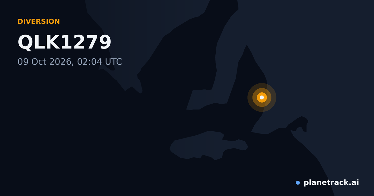 Map of where QLK1279's diversion happened
