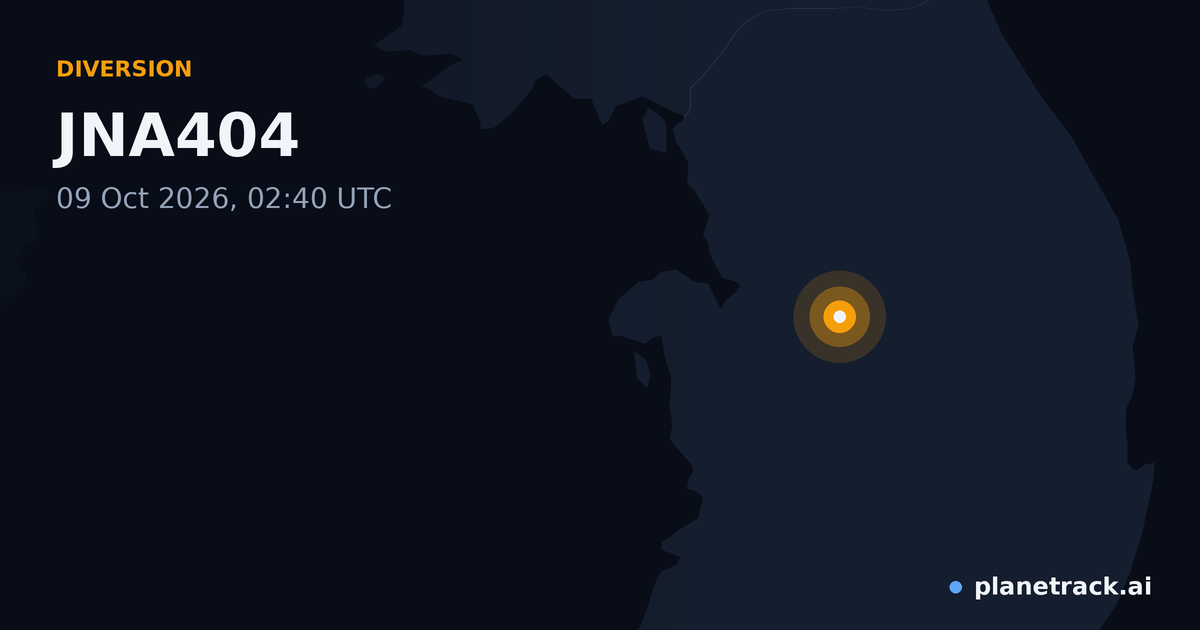 Map of where JNA404's diversion happened