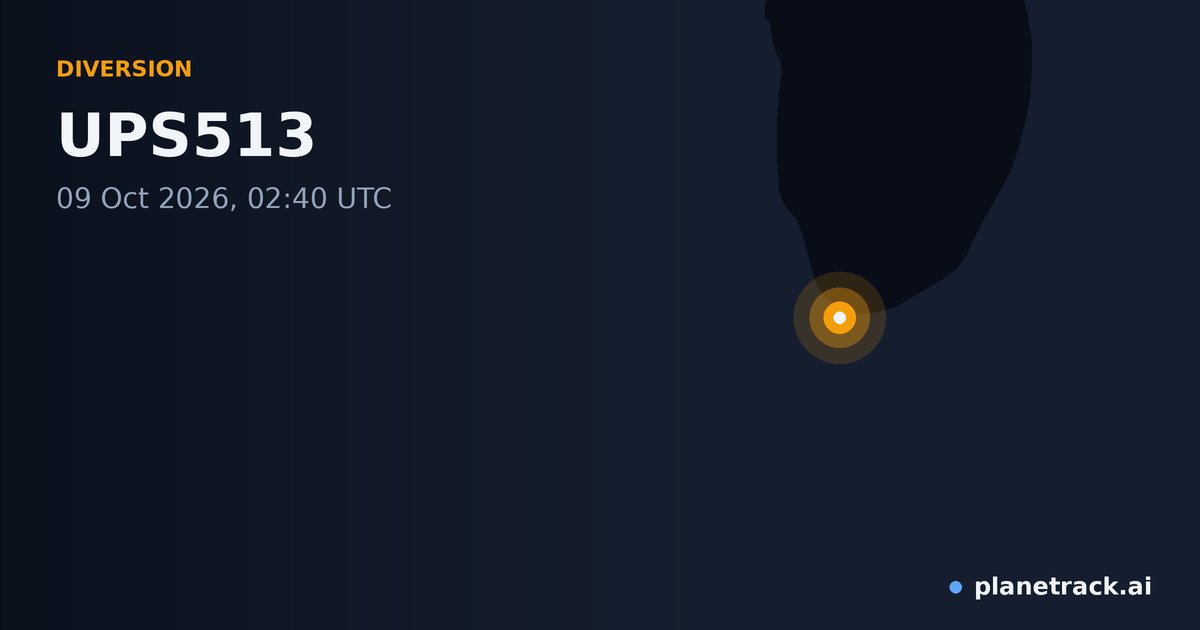 Map of where UPS513's diversion happened