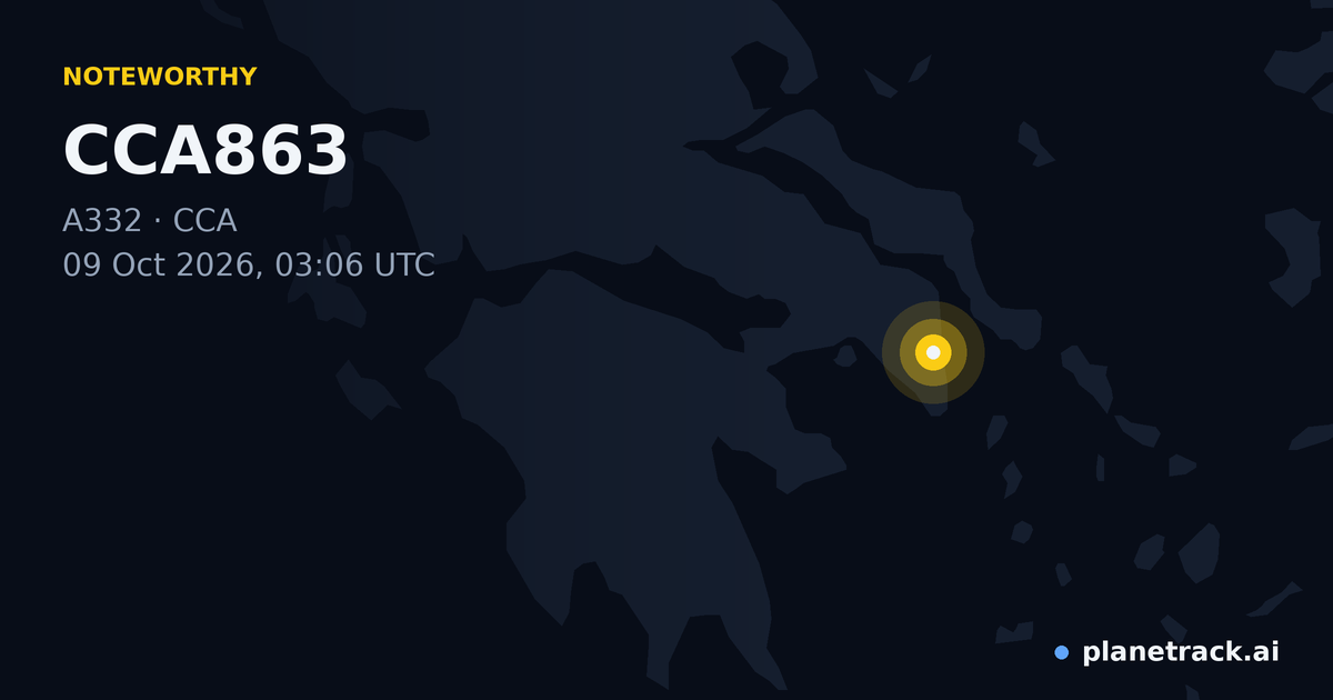 Map of where CCA863's special aircraft happened