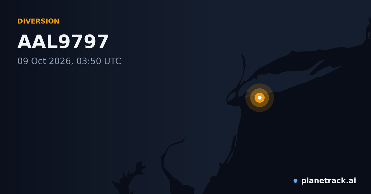 Map of where AAL9797's diversion happened