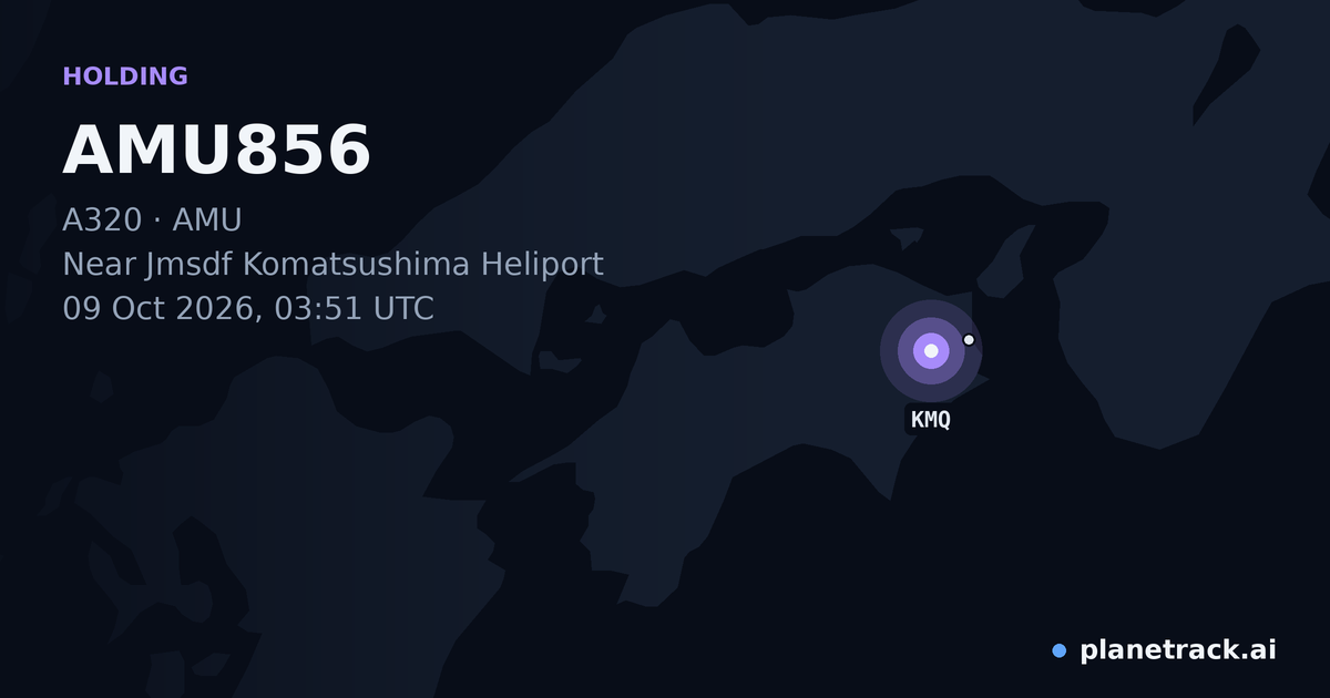 Map of where AMU856's holding pattern happened
