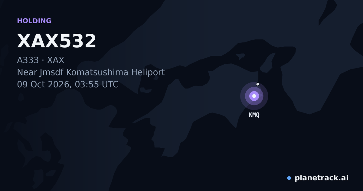 Map of where XAX532's holding pattern happened