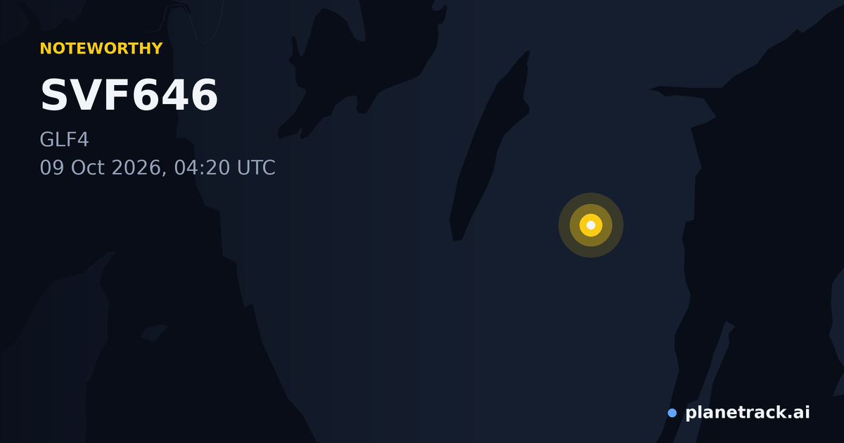 Map of where SVF646's special aircraft happened