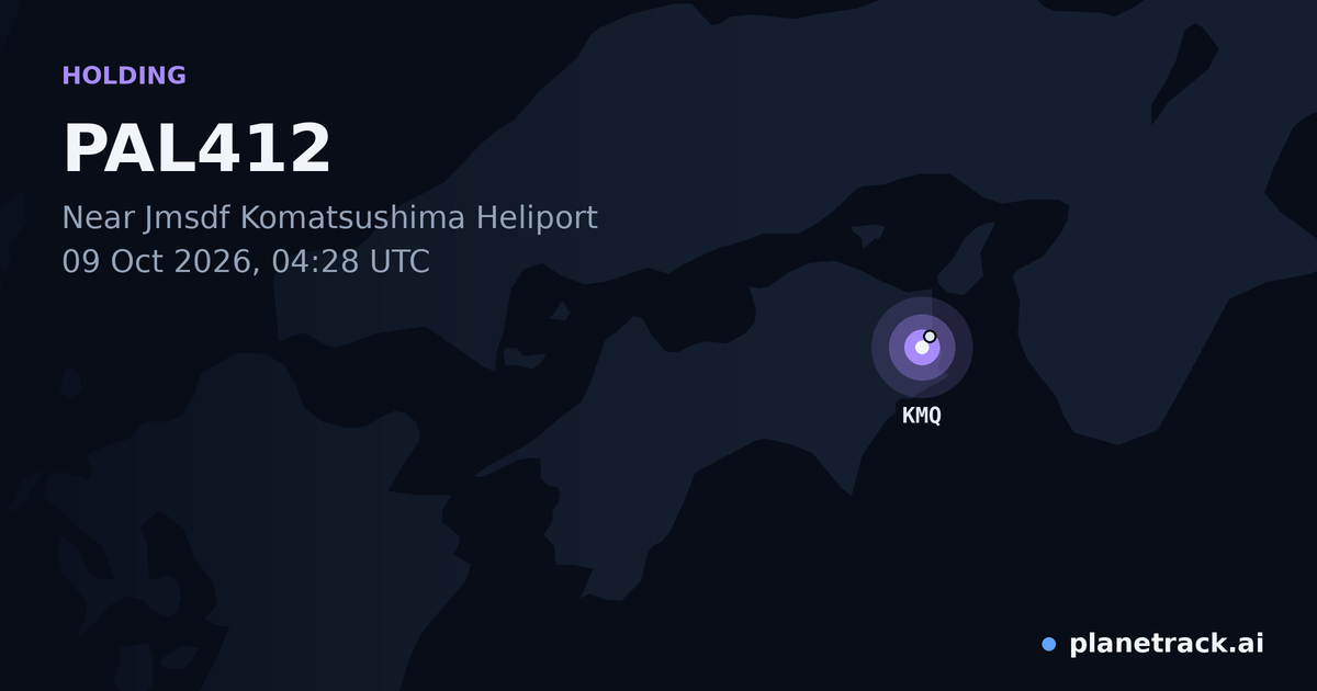 Map of where PAL412's holding pattern happened