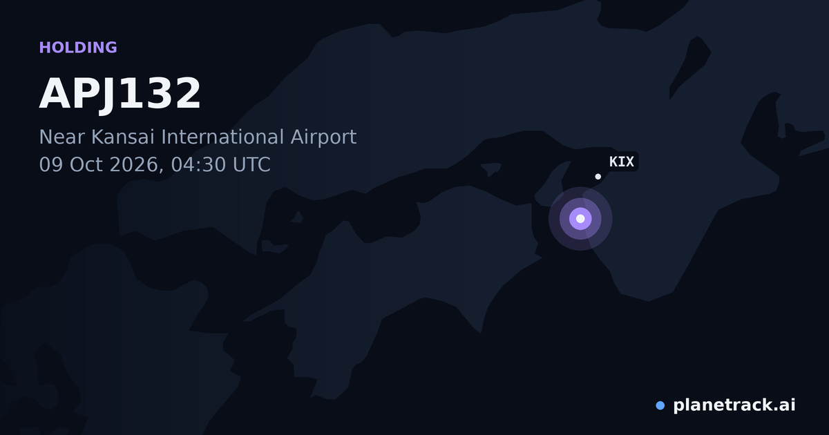Map of where APJ132's holding pattern happened