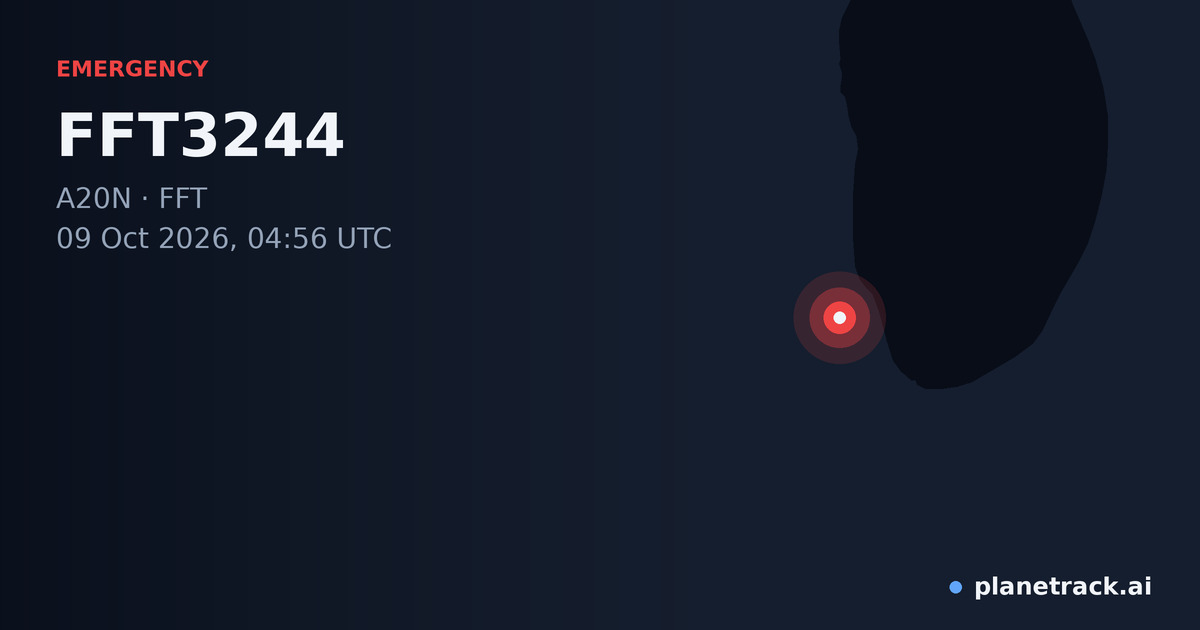 Map of where FFT3244's emergency: squawk 7600 happened