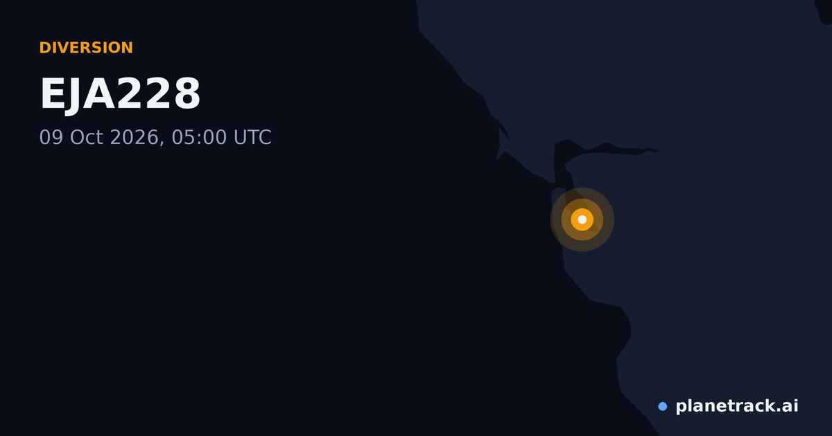 Map of where EJA228's diversion happened