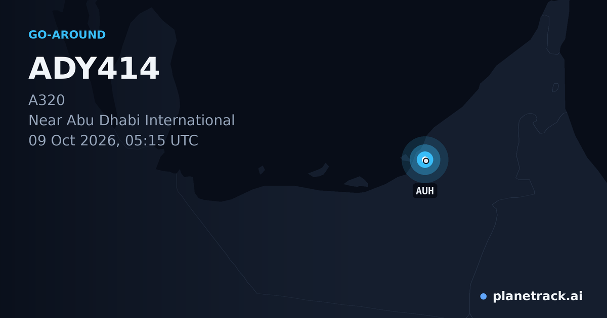Map of where ADY414's go-around happened