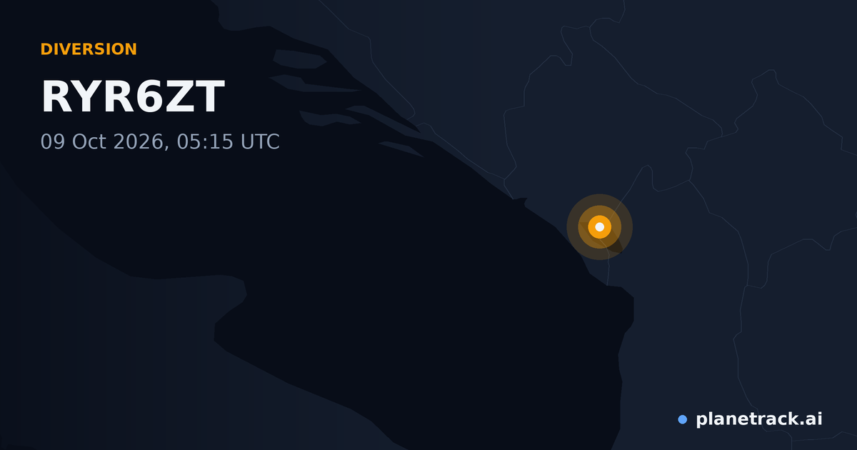 Map of where RYR6ZT's diversion happened