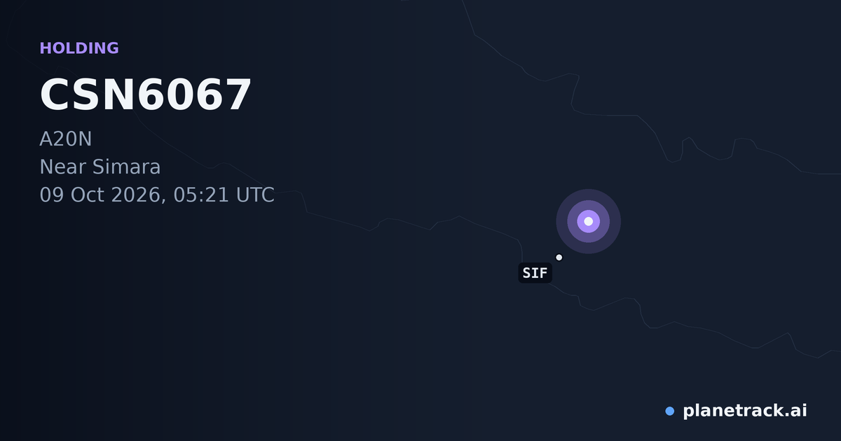 Map of where CSN6067's holding pattern happened