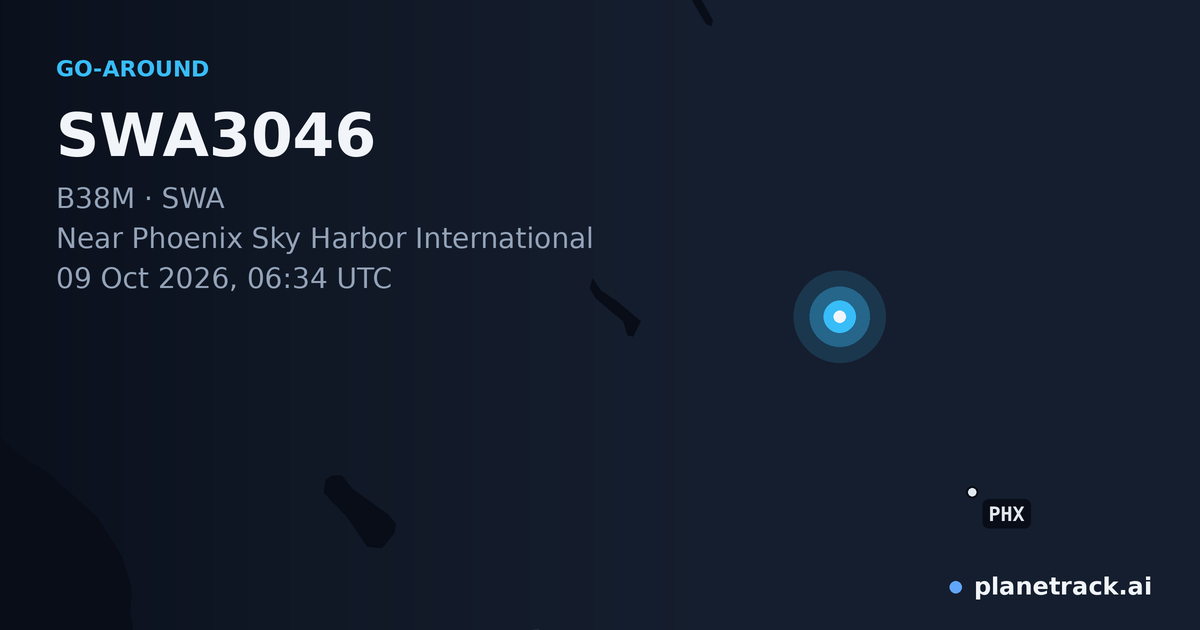 Map of where SWA3046's go-around happened