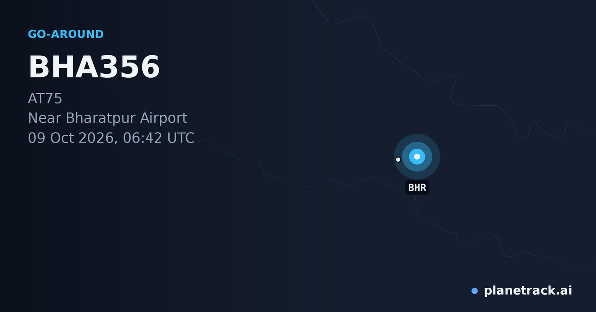 Map of where BHA356's go-around happened